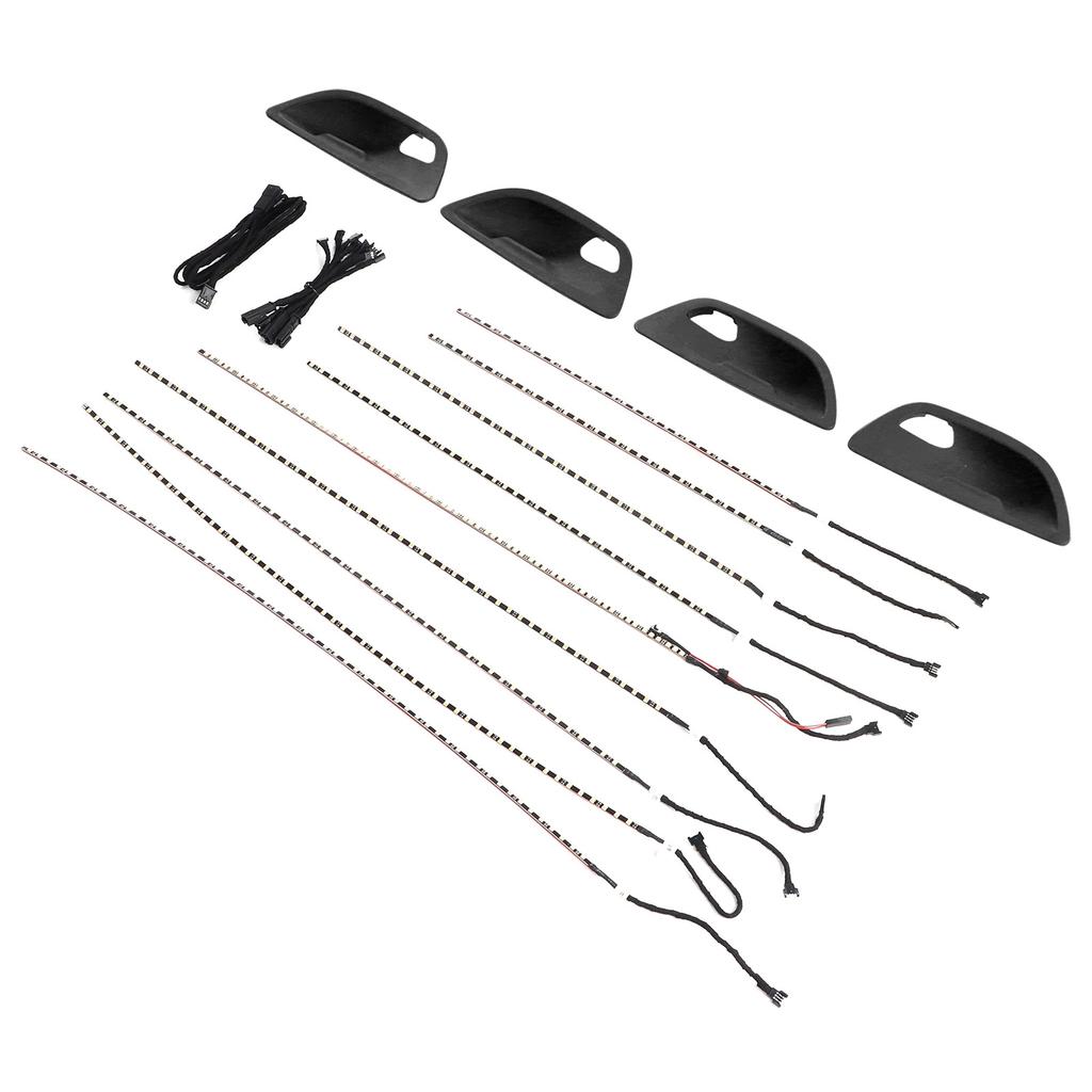 Car LED Ambient Light Dual Color Door Panel Console Atmospheres Lamp Fit for 5 Series F10 F11 2010‑2016Black Door Bowl