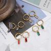 Trendiges Geometrisches Vintage Grünes Zirkon Ohrring-Set Elegante Ohrclips Schmuck