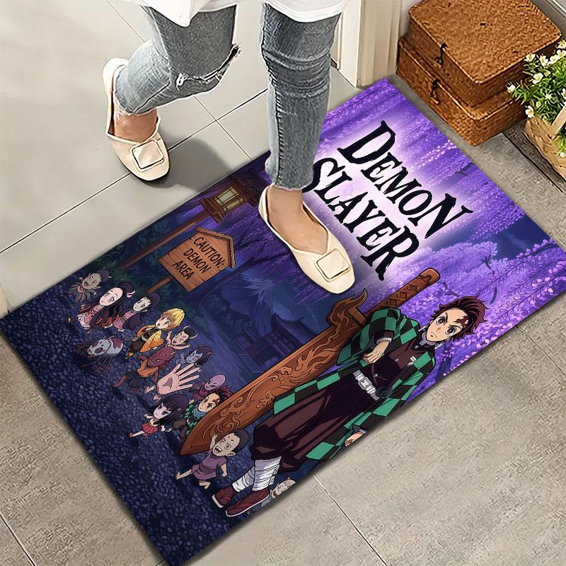 Tappeto Demon Slayer per Soggiorno Camera da Letto Casa Decorazione Divano Gioco Bambini Tappetino Antiscivolo per Pavimento
