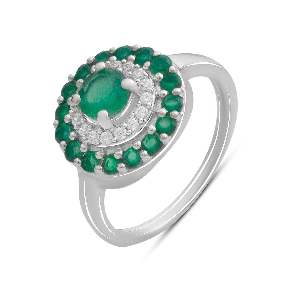 

Серебряное кольцо с натуральным агатом 1.178ct, вес изделия 2,84 гр (2196396) 17 смарагдовий