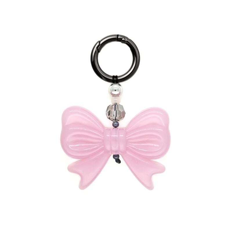 Elegant Heart/Mushroom/Bowknot/Cherry Pendant Beaded Keychain With Alloy Charm Accessories For Bags Keys And Gifts