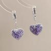 ins wind gentle purple super flash love pendant ear buckle niche fashion exquisite light luxury cold feeling earrings women