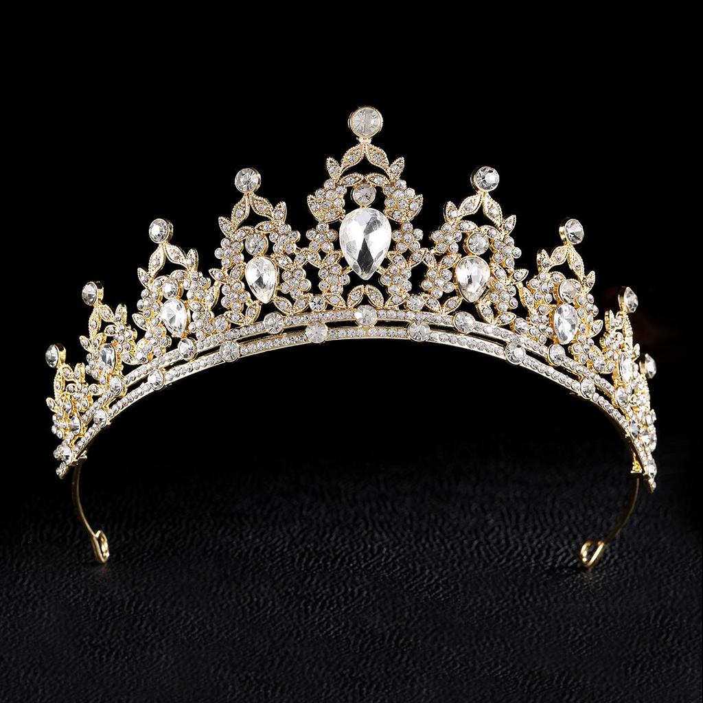 Gold Princess Wedding & Party Crown Headdress Hair Accessory