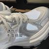 Thick-soled Silver Dad Shoes Women's New Autumn Orgasm Casual Sports Shoes Round Head Mesh High Heel