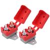 2Pcs 25A Circuit Breaker Auto Reset Function Red Sheath Design Fixed Mounting Wing for 6-28V Voltages Ranges Systems