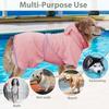 Dog Bathrobe Super Absorbent Towel Robe - Microfiber Bath Towels Fast Drying Coat for Dogs, Cute Dogs Clothes Adjustable Collar & Belly Strap Warm