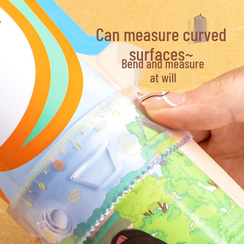Capybara Cartoon Tin Box Stationery Set: 15cm Soft Ruler, Compass, Protractor for Elementary Students