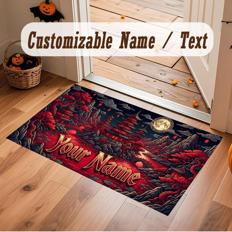 Fantasy Magic Theme Crystal Velvet Floor Rug Personalized Custom Name Text Warm Carpet Home Decoration
