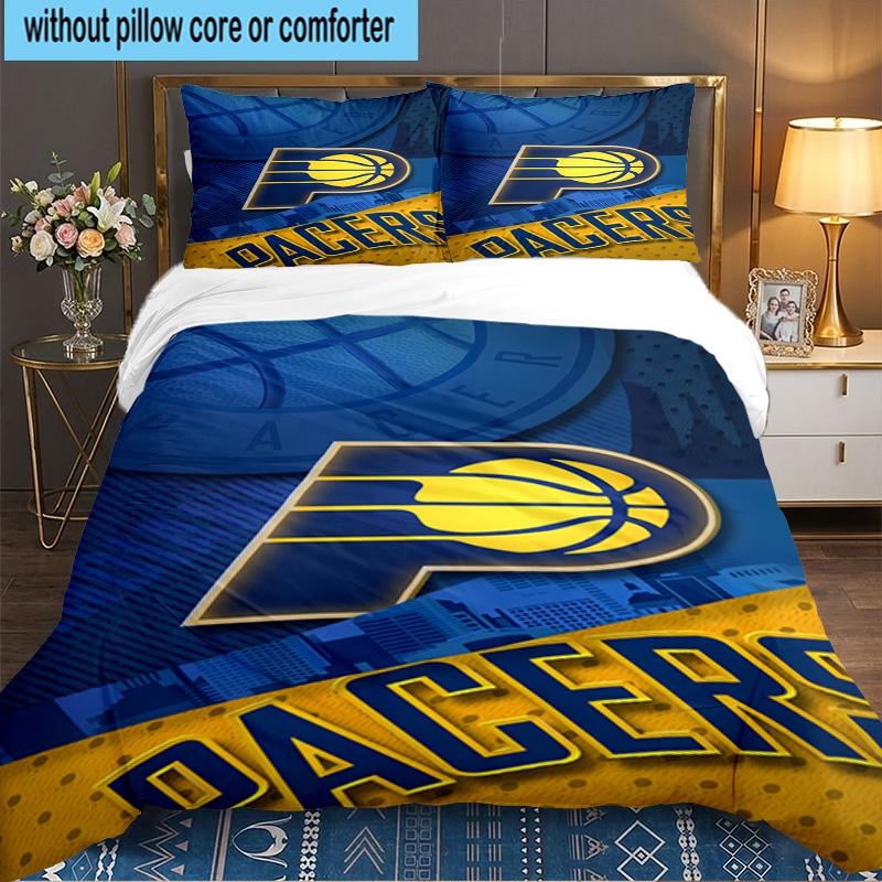 Squadra di Pallacanestro Pacers Set Biancheria da Letto 3 Pezzi, Include 1 Federa per Piumone e 2 Federe per Cuscini, Regalo Perfetto per Natale, Ideale per Camera da Letto, Dormitorio