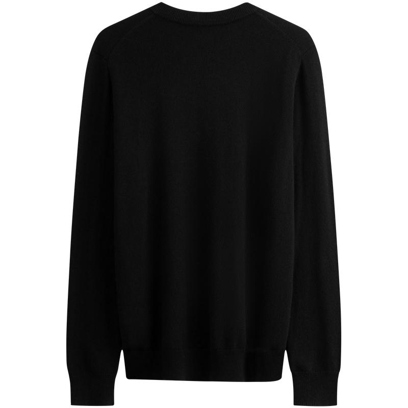 Calvin Klein Casual Minimalist Embroidered Round Neck Knit Cashmere Sweater Men Sweater Space-Black J326690