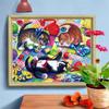 Pintura de Diamantes Gato Kits Completos Cuadrados Para Punto de Cruz Bordado de Diamantes Animal Mosaico Arte de Pedrería Regalo de Navidad