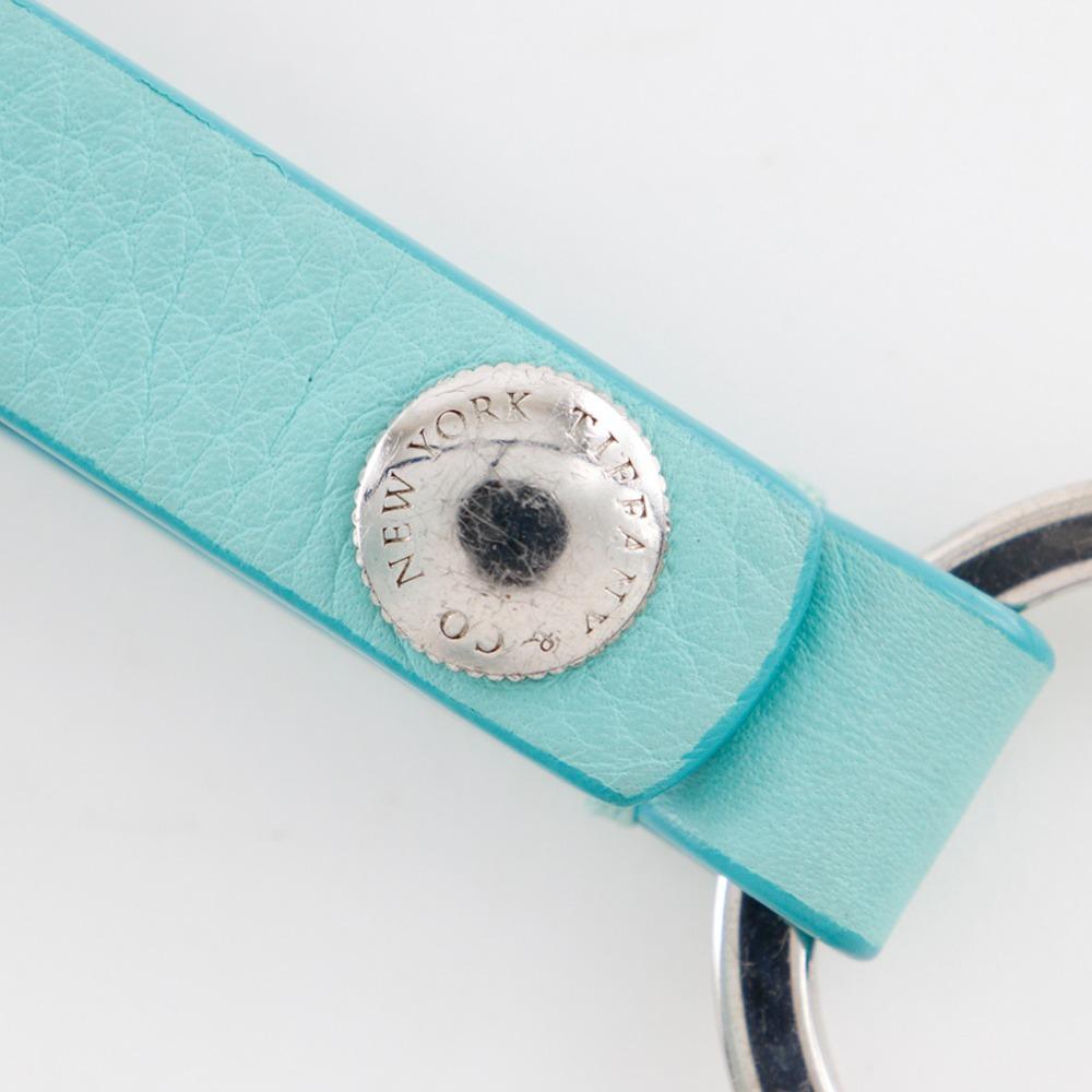 TIFFANY&Co. Key Ring Key Ring TIFFANY & Co. Blue/Silver Metallic/leather Unisex Used