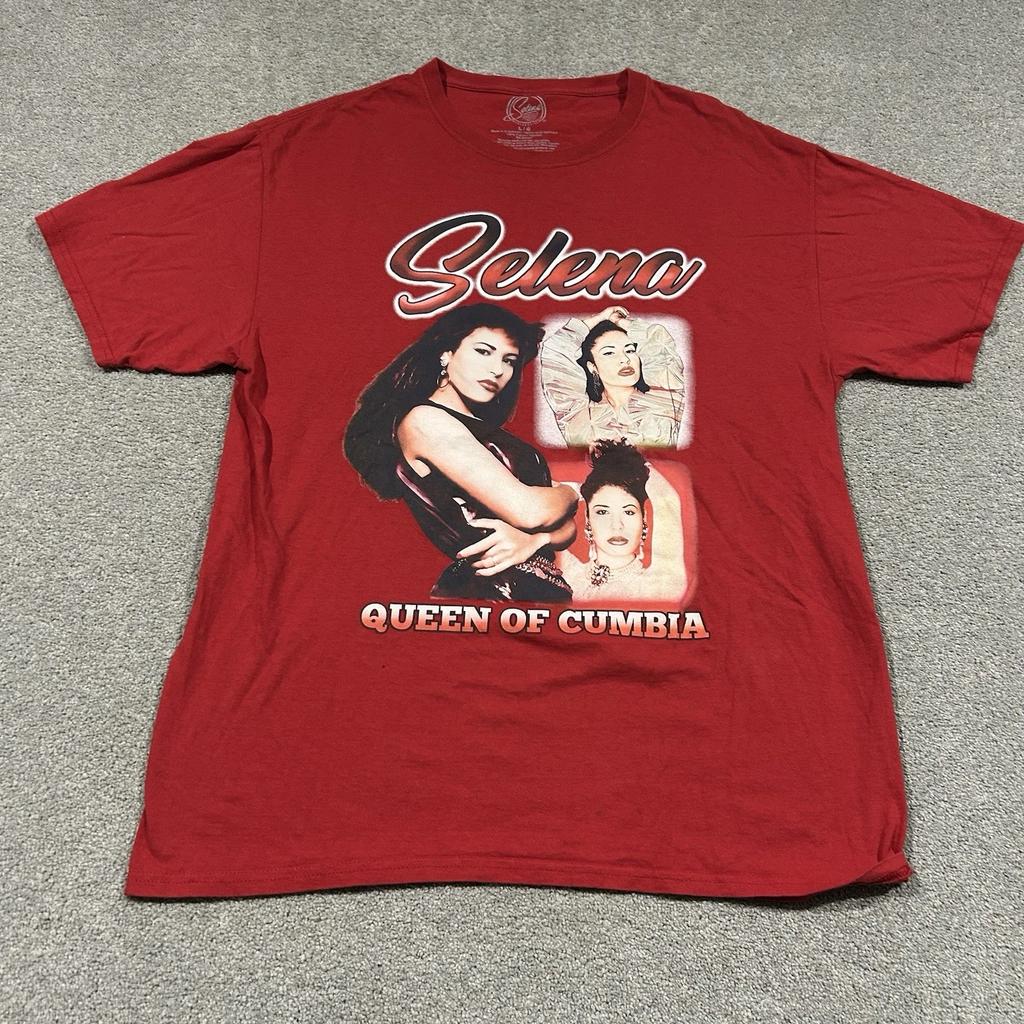 Selena T Shirt Red Graphic Size L Adult Music Pop Star Latino Cotton Graphic Tee