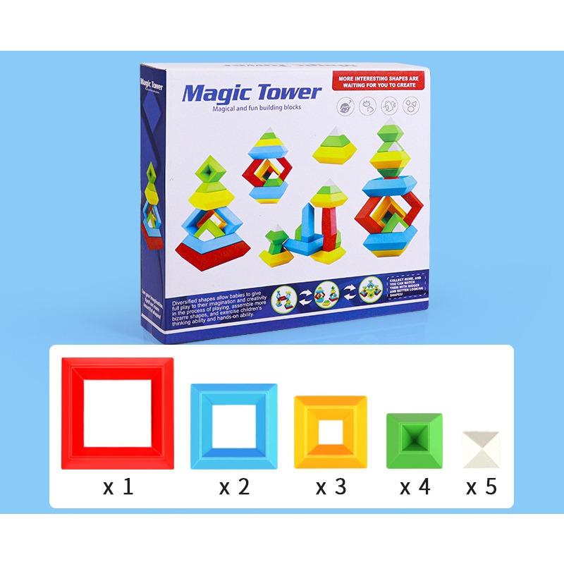 

15, 30, 45, 60 шт., строительные блоки пирамиды, игрушки, 3D развивающие игрушки, штабелируемые блоки, креативная игрушка Монтессори для детей в возрасте 1, 2, 3, 4, 5 лет 15Pcs разноцветный