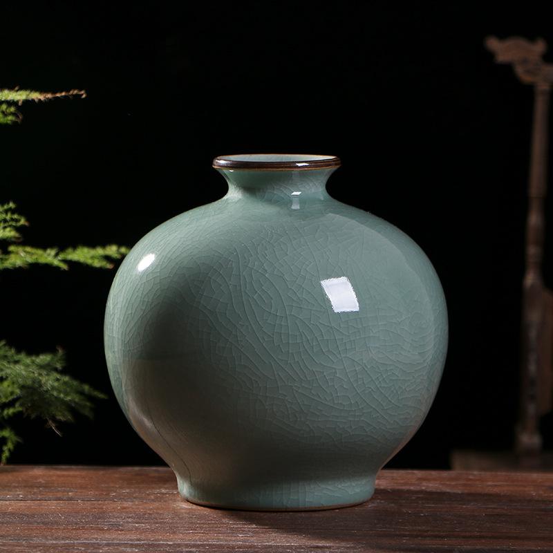 Jingdezhen ceramic handicraft vases, Chinese antique cracked glaze porcelain, living room, home decoration, home decoration