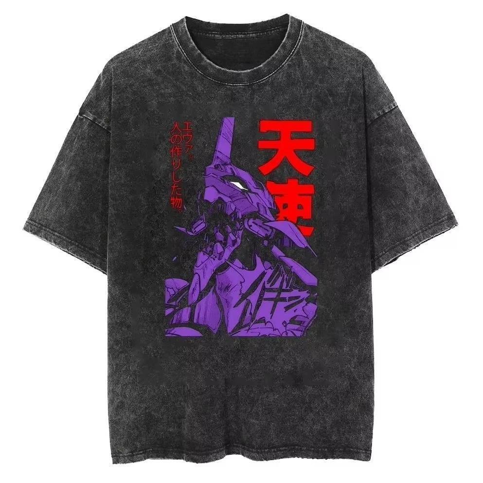 Neon Genesis Evangelion T-Shirt EVA Anime Print Baumwolle Kurzarm T-Shirt Lässiges Lockeres T-Shirt für Männer Frauen Anime Fans 2026 Neu
