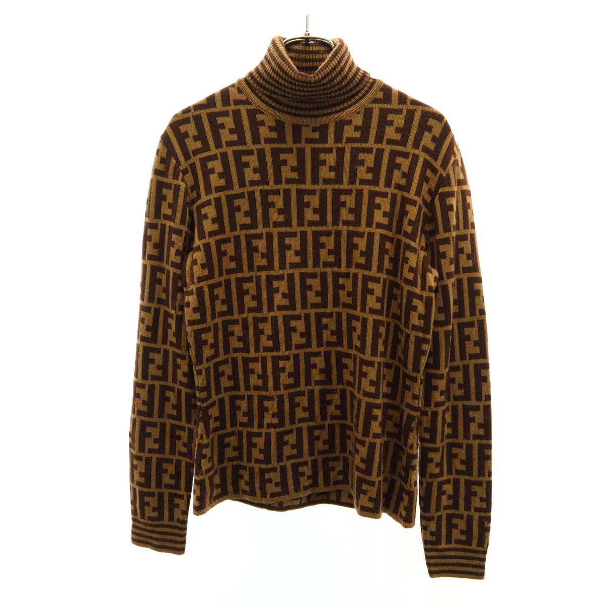 

FENDI 90s Italian Wool Old Overall handle Long sleeve turtleneck sweater Women Used