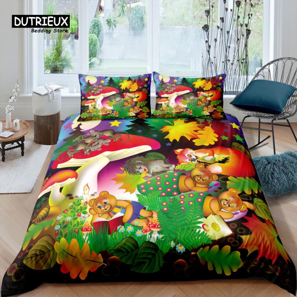 Home Living Luxury 3D Dragon Bedding Set Cartoon Fairy Duvet Cover Pillowcase Queen and King EU/US/AU/UK Size Comforter Bedding
