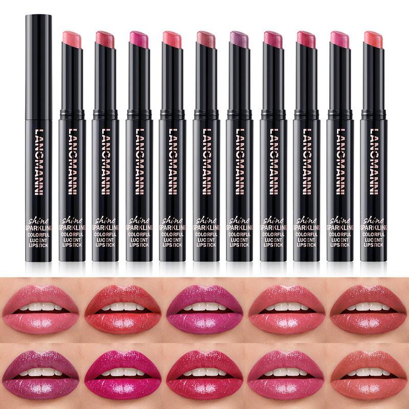 Rossetto perlescente al diamante, impermeabile, a lunga tenuta, antiaderente, opaco, vellutato, lucido, labbra rosse sexy, cosmetici per il trucco