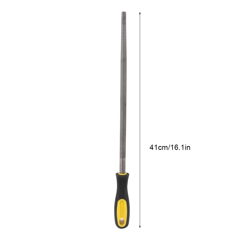 12in Round Mill Steel File Rasp with Handle Sharpening Shaping Tool for Metal ProjectsFine Teeth