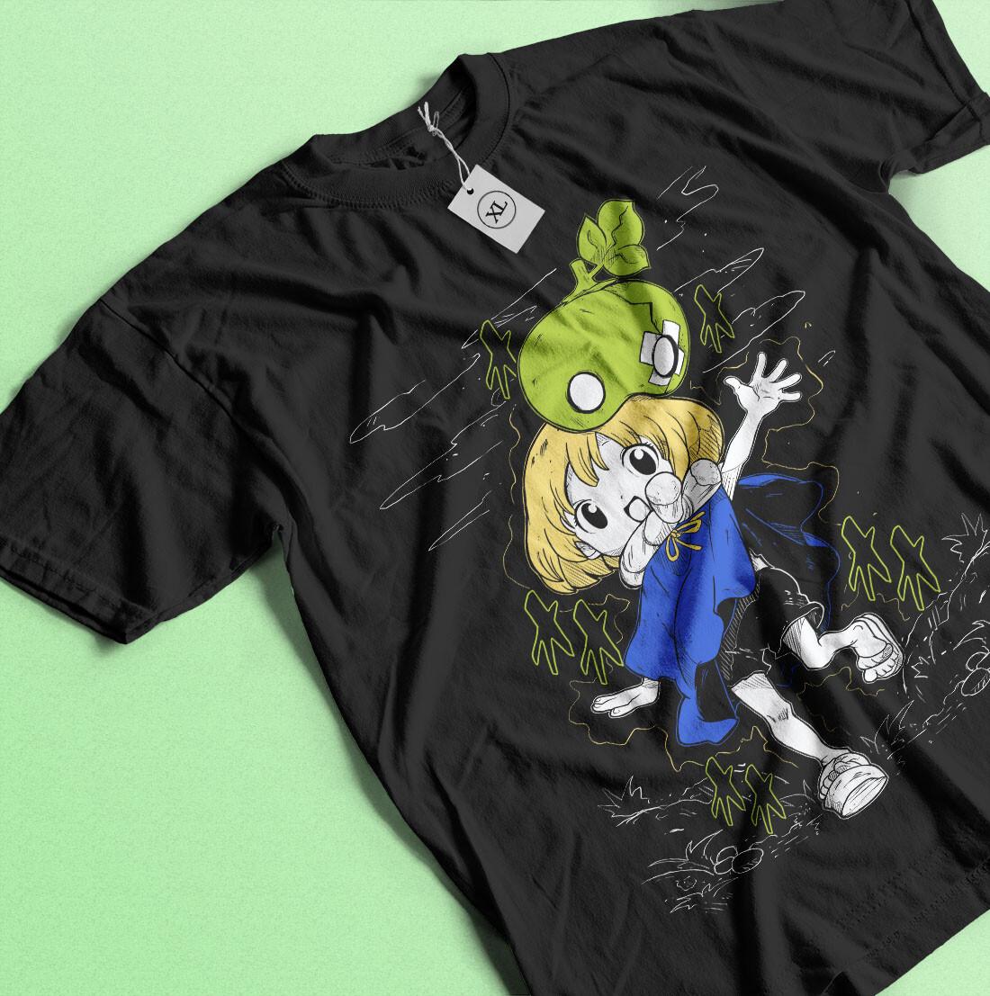 Dr. Stone Suika T-shirt Senku Ishigami Taiju Oki Ryusui Anime Black GifT-shirt XXL