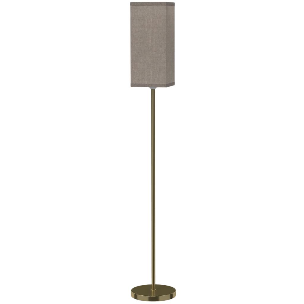 Floor Lamp, Modern Standing Lamp with Linen Shade and Foot Switch, Tall Lamps for Bedroom, Bulb Not Included, Gold Tone