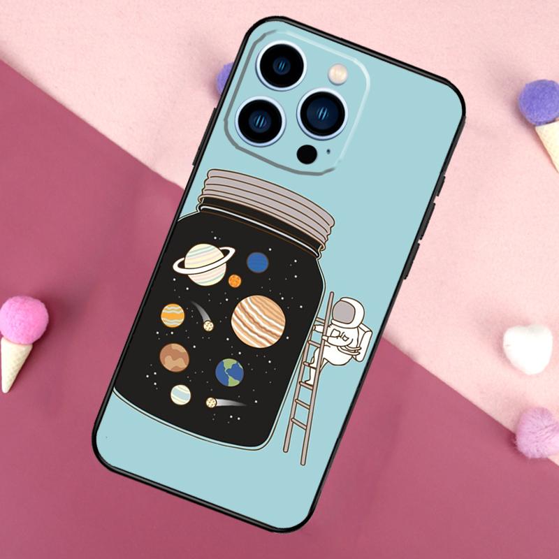 Space Planets Solar System Case For iPhone 16 15 Pro Max 11 12 13 Mini 14 15 Pro Max 16 Plus XR 16e Phone Back Cover