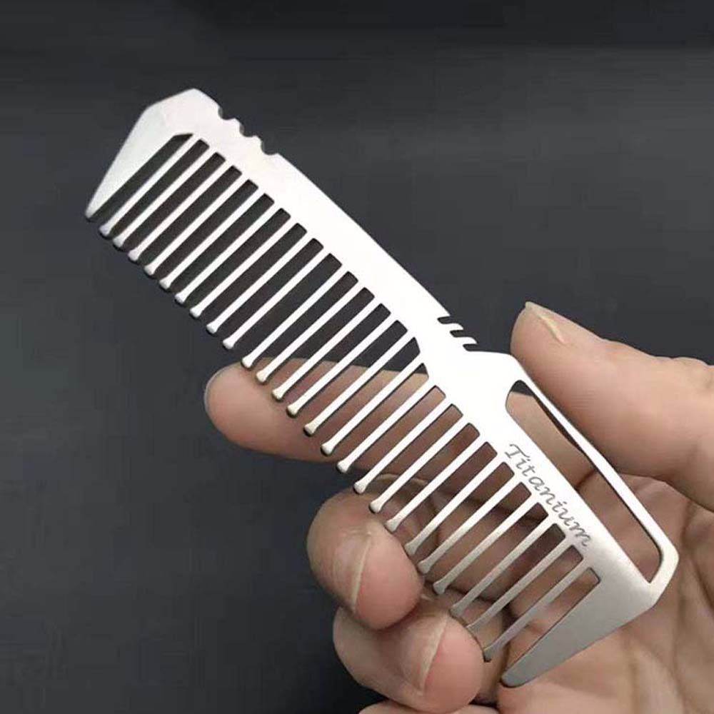 Mini Anti-static EDC Outdoor Tools Pocket Titanium Hair Combs Comb EDC Gear Combs Titanium Comb