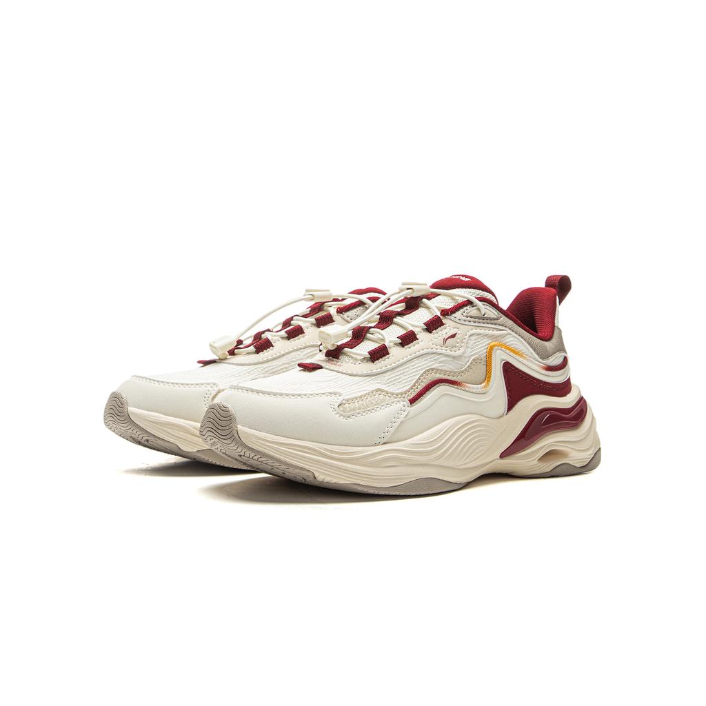 Li Ning Kids Comfortable Lightweight Non-Slip Wear-Resistant Low-Top Casual Shoes Kids sneaker Pink Purple White YKCV014-4