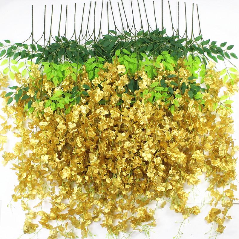 Artificial Wisteria Vine - Violet Hanging Flowers for Ceiling & Wedding Decoration