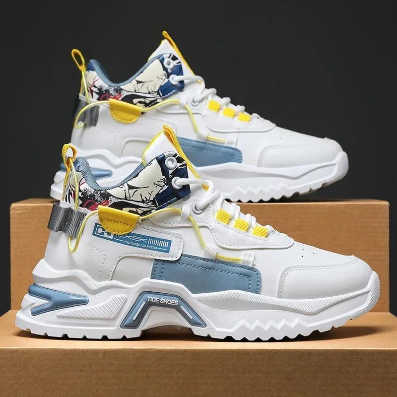 

Модные повседневные кроссовки мужские вулканизированные осенние туфли мужские повседневные теннисные модные кроссовки мужские прогулочные туфли для мальчиков на платформе Zapatillas Hombre 39 синий