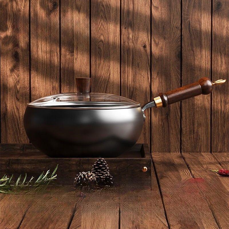 Big Belly Pot Household Stir Fry Pot Uncoated Non Stick Pot Handmade Iron Pot Cooked Iron Pot Stir Fry Pot Big Belly Iron Pot
