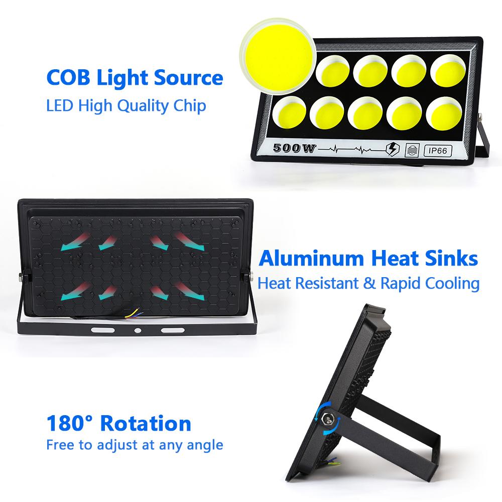 LED Flood Lights High Bright Spotlight LED Street Lamp Waterproof IP66 For Outdoor Garden AC 220V 50W 100W 200W 300W 400W 500W