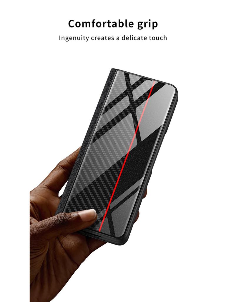 Samsung Z Fold5 Cross-border Leather Flip Cover with Painted Design - 5G Protective Case