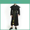 Stupendo Costume da Sacerdote Nero e Oro per Uomo Perfetto per Halloween e Spettacoli Teatrali