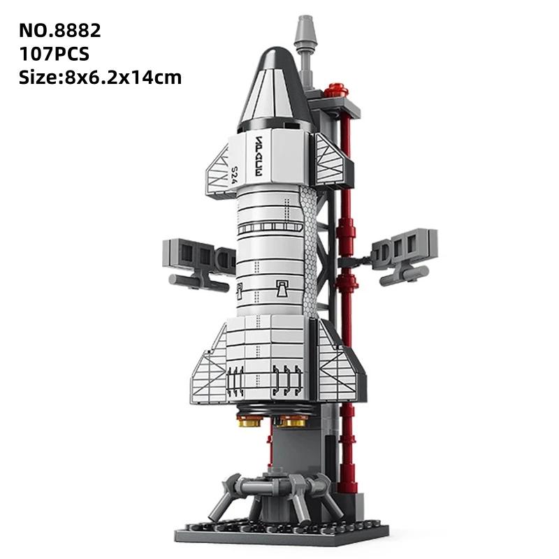 Space Aviation Manned Rocket Building Blocks With Astronaut Figure City Aerospace Puzzle Assembly Model Bricks Children Toys Kid