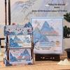 Xian Porcelain Hand-Cranked Desk Calendar: Rivers & Mountains Design, Office Ornament & Creative Gift