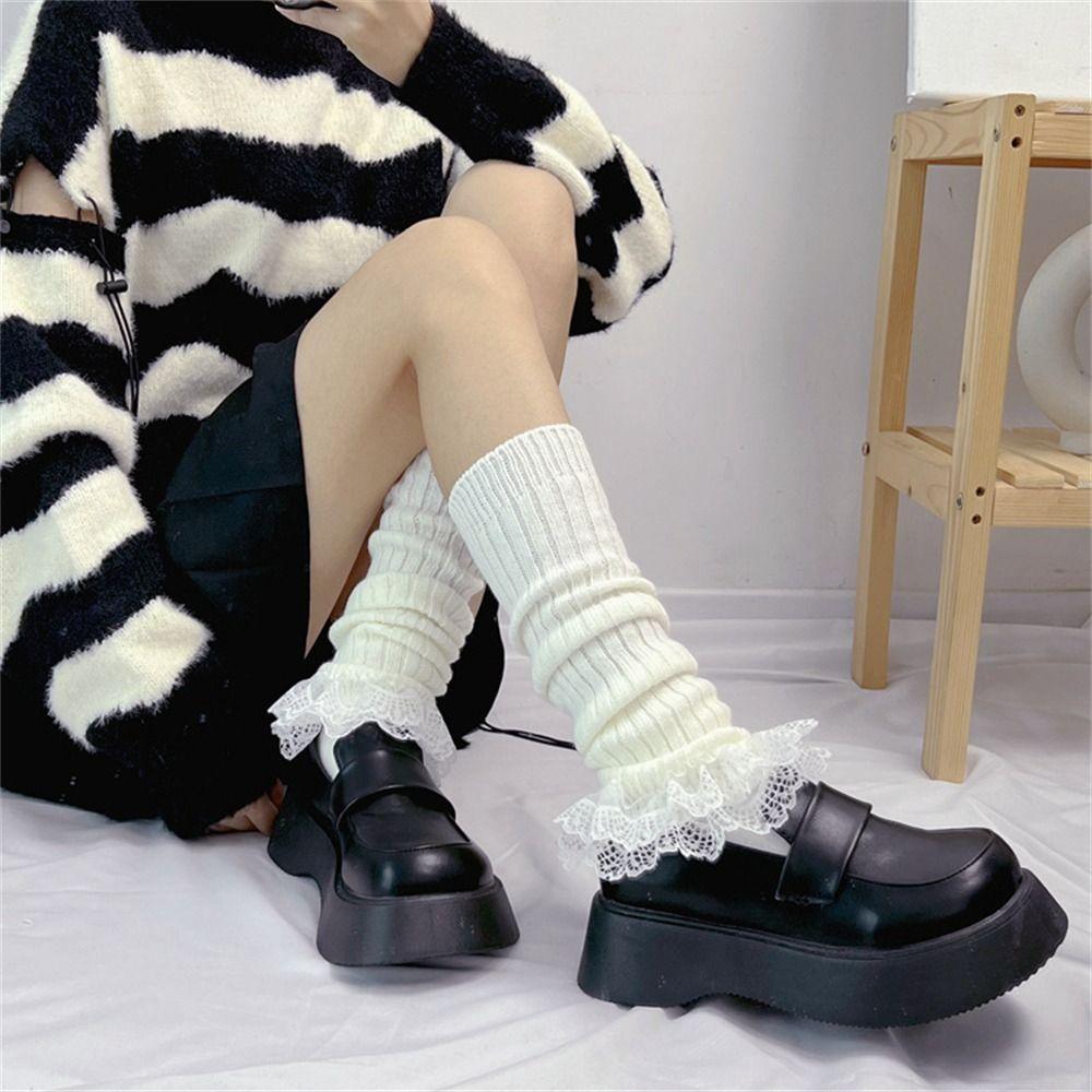 Keep Warm Leg Warmer/Arm Cover Bow Tie Lolita Long Socks Kawaii Knitted Socks  for Winter Autumn