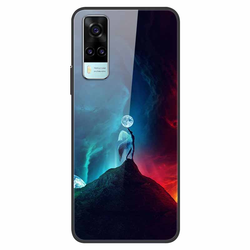 Luxury Cover Case for vivo Y53S 4G Tempered Glass Cover for Vivo Y31 VivoY31 2021 Y51 2020 Phone Case for Vivo V2036 Y53S Coque