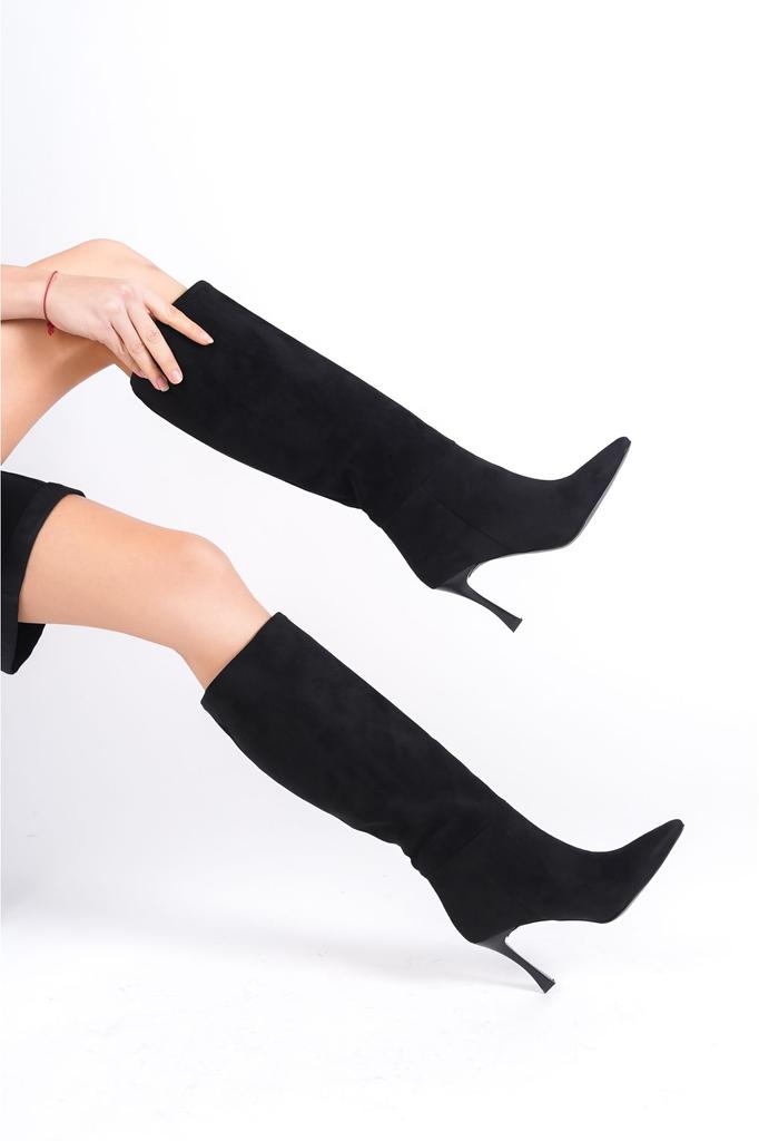 Women Modern Stylish Fashion Boots Boots Faux Leather Suede Vz Suede Thin Cm Heels Pointed Toe Mink Long Boots