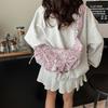 Sweet Floral Pleated Bowknot Underarm Bag Ruffles Casual Crossbody Bags  Travel
