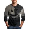 Men's Halloween Printed  Collar Three-Quarter Sleeve