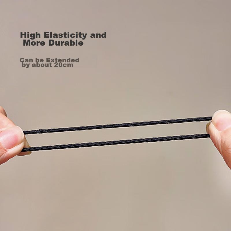 50-Piece Black Hair Ties, High Elasticity Rubber Bands for Ponytails