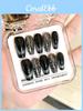 Handmade Black Cat Eye False Nails With Shimmering Rhinestones Luxurious And Fashionable