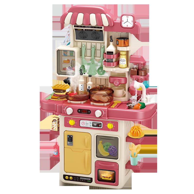 70cm Large Kids' Kitchen Counter Play Set - Cooking, Frying, Spray Simulation Stove Toy