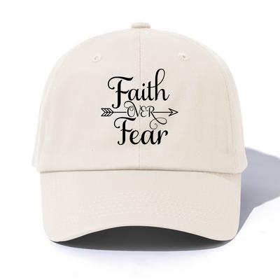 Pc FAITH OVER FEAR Print Baseball Cap for AdultsMinimalist Retro Style Casual Soft Adjustable Dad HatPerfect As Gift