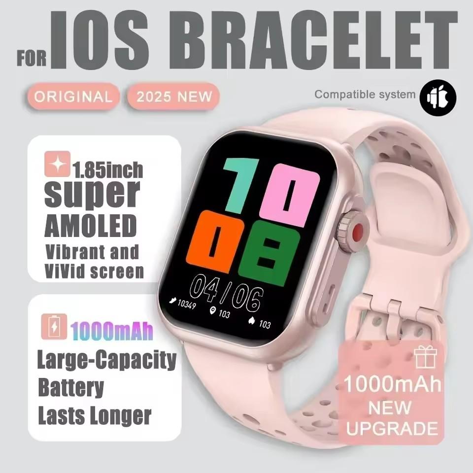 Neue Smartwatch 1000mAh Lange Akkulaufzeit Für Männer Frauen Fitness Sport Bluetooth Anruf Wasserdicht 1,85 Zoll Voll Touch Smartwatch