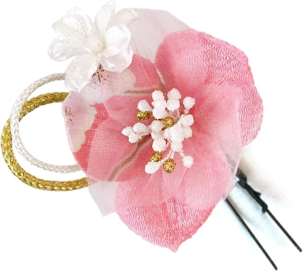 Hair Accessory Set Featuring Wisteria Perfect for and Two-piece Tsumami-zaiku Ornaments, Coming-of-age Ceremonies, Furisode, Yukata, Weddings,