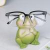 Decorative Frogs Themed Glasses Rack Stand Holder Crafted In Resin For Stylish And Functional Desktop Accessory