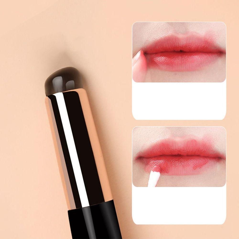 Soft Silicone Lip Brush Portable Foundation Brush Nail Pen 2-in-1 Lipstick Brush  Women